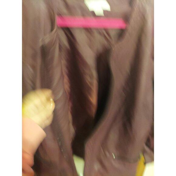 Christopher & Banks Women’s Faux Leather Full Zip Jacket Size 3X Wine Burgundy - Picture 8 of 14